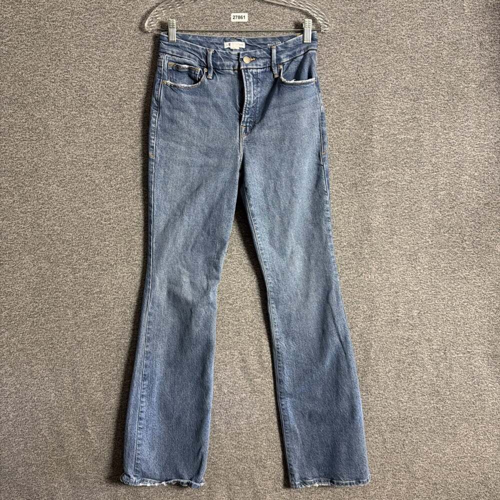 Good American Women's Size 2/26 Blue Denim High Rise Bootcut Jeans